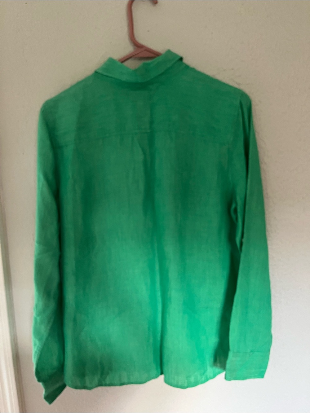 Talbots Green Linen Top with classic collar - Picture 4 of 4